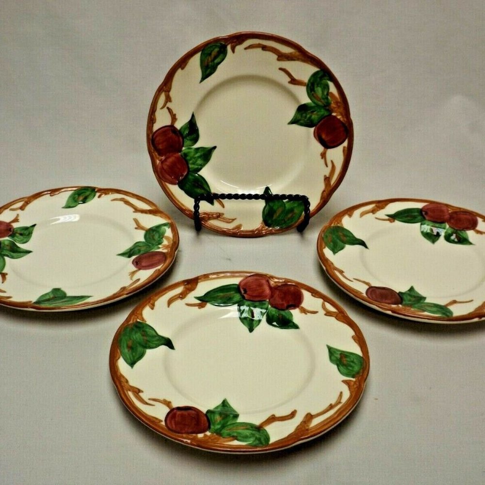 Franciscan Earthenware Set of 4 Hand Painted 6 3/8" Bread & Butter Plates USA